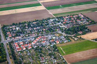 Aerial view of Lambsheimer Street in Frankenthal in the state Rhineland-Palatinate, Germany