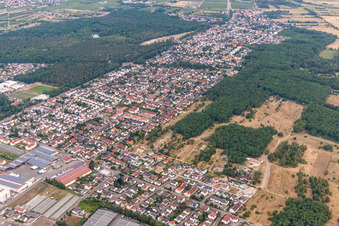 City area with outside districts and inner city area in Maxdorf in the state Rhineland-Palatinate, Germany