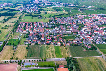 Aerial view of From the east in Niederkirchen bei Deidesheim in the state Rhineland-Palatinate, Germany