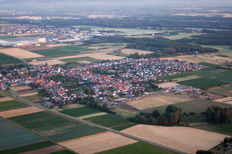Oblique view of Ottersheim in Ottersheim bei Landau in the state Rhineland-Palatinate, Germany