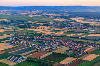 Village view from the south in Gommersheim in the state Rhineland-Palatinate, Germany