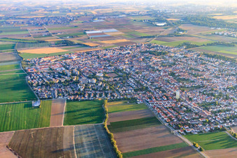 City overview from the south in Mutterstadt in the state Rhineland-Palatinate, Germany