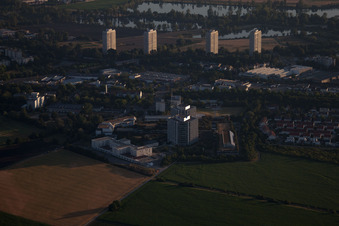 Aerial view of District Oggersheim in Ludwigshafen am Rhein in the state Rhineland-Palatinate, Germany