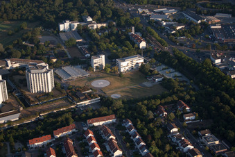 Drone recording of District Oggersheim in Ludwigshafen am Rhein in the state Rhineland-Palatinate, Germany