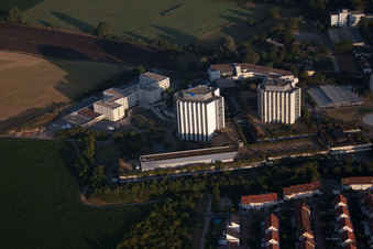 Drone image of District Oggersheim in Ludwigshafen am Rhein in the state Rhineland-Palatinate, Germany