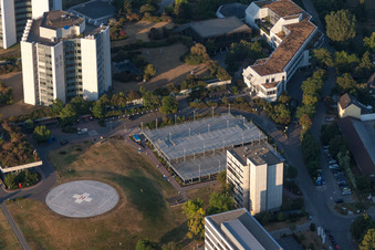 Aerial photograpy of Hospital grounds of the Clinic BG Klinik Ludwigshafen in the district Oggersheim in Ludwigshafen am Rhein in the state Rhineland-Palatinate, Germany