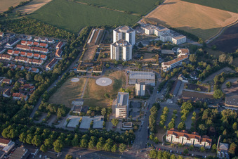Drone image of Hospital grounds of the Clinic BG Klinik Ludwigshafen in Ludwigshafen am Rhein in the state Rhineland-Palatinate
