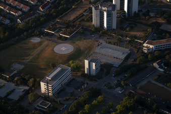 District Oggersheim in Ludwigshafen am Rhein in the state Rhineland-Palatinate, Germany from the drone perspective