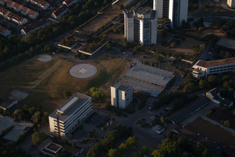 District Oggersheim in Ludwigshafen am Rhein in the state Rhineland-Palatinate, Germany from a drone