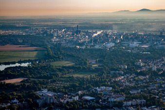 Oblique view of District BASF in Ludwigshafen am Rhein in the state Rhineland-Palatinate, Germany