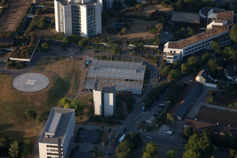 District Oggersheim in Ludwigshafen am Rhein in the state Rhineland-Palatinate, Germany from the plane