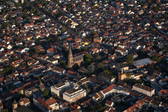 District Oggersheim in Ludwigshafen am Rhein in the state Rhineland-Palatinate, Germany from a drone