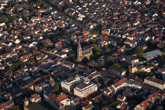 District Oggersheim in Ludwigshafen am Rhein in the state Rhineland-Palatinate, Germany seen from a drone