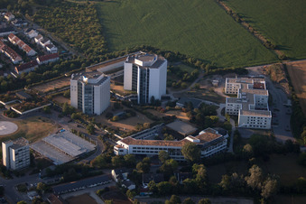 Aerial view of District Oggersheim in Ludwigshafen am Rhein in the state Rhineland-Palatinate, Germany