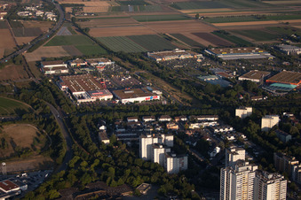 District Oggersheim in Ludwigshafen am Rhein in the state Rhineland-Palatinate, Germany from above