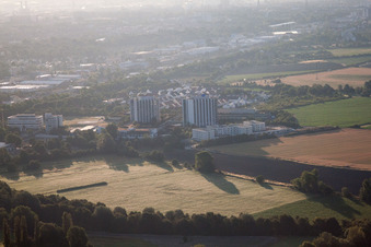 Bird's eye view of District Oggersheim in Ludwigshafen am Rhein in the state Rhineland-Palatinate, Germany
