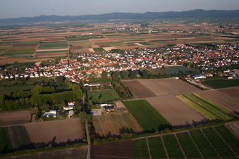 District Dannstadt in Dannstadt-Schauernheim in the state Rhineland-Palatinate, Germany from above