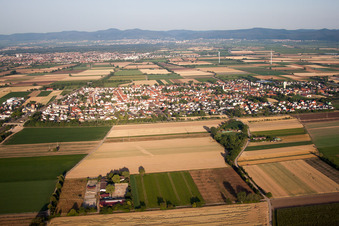 Oblique view of District Böhl in Böhl-Iggelheim in the state Rhineland-Palatinate, Germany