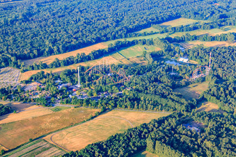 Holiday Park early morning in Haßloch in the state Rhineland-Palatinate, Germany from above