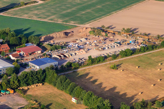 Oblique view of Natural stones and transport Kohler in Zeiskam in the state Rhineland-Palatinate, Germany