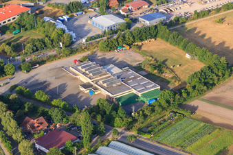 Natural stones and transport Kohler in Zeiskam in the state Rhineland-Palatinate, Germany from above