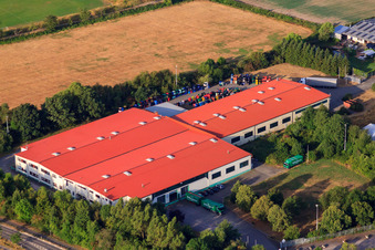 Bührmann Wines GmbH in Zeiskam in the state Rhineland-Palatinate, Germany seen from above