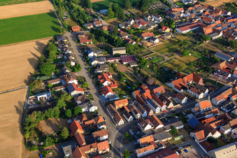 Aerial view of Altsheimer Way in Ottersheim bei Landau in the state Rhineland-Palatinate, Germany