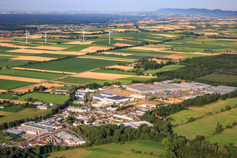 Horst industrial estate from the northeast in the district Minderslachen in Kandel in the state Rhineland-Palatinate, Germany