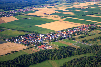 Village view from the north in the district Minderslachen in Kandel in the state Rhineland-Palatinate, Germany