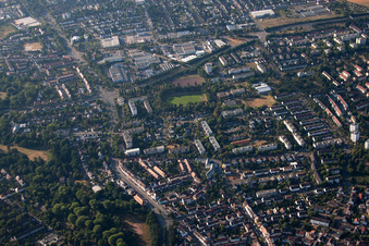 District Daxlanden in Karlsruhe in the state Baden-Wuerttemberg, Germany seen from above