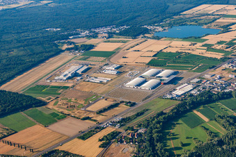 Exhibition grounds and exhibition halls of the DM Arena, Karlsruher Messe- and Kongress GmbH in the district Forchheim in Rheinstetten in the state Baden-Wurttemberg, Germany