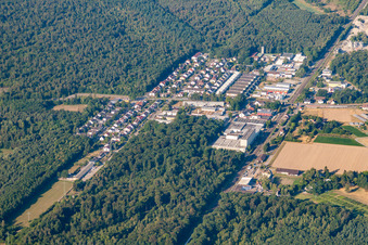 Aerial photograpy of District Silberstreifen in Rheinstetten in the state Baden-Wuerttemberg, Germany