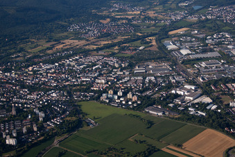 Ettlingen in the state Baden-Wuerttemberg, Germany from a drone