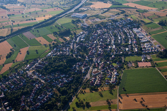District Palmbach in Karlsruhe in the state Baden-Wuerttemberg, Germany viewn from the air