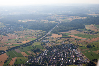 Drone recording of District Palmbach in Karlsruhe in the state Baden-Wuerttemberg, Germany