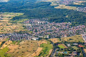 Aerial view of District Busenbach in Waldbronn in the state Baden-Wuerttemberg, Germany