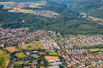 Aerial photograpy of District Reichenbach in Waldbronn in the state Baden-Wuerttemberg, Germany