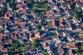District Langensteinbach in Karlsbad in the state Baden-Wuerttemberg, Germany from above
