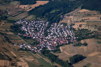 Aerial photograpy of District Weiler in Keltern in the state Baden-Wuerttemberg, Germany