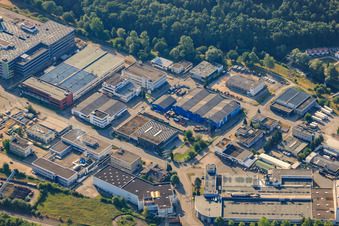 Aerial view of GmbH & Co. KG - Plant II in the district Brötzingen in Pforzheim in the state Baden-Wuerttemberg, Germany