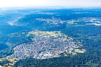 Aerial view of District Büchenbronn in Pforzheim in the state Baden-Wuerttemberg, Germany