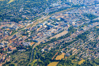 Measuring area on Habermehlstraße in the district Weststadt in Pforzheim in the state Baden-Wuerttemberg, Germany