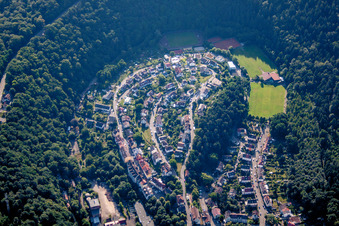 Residential area of the multi-family house settlement im Hinterem Tal in Pforzheim in the state Baden-Wurttemberg