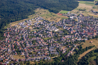 Town View of the streets and houses of the residential areas in Tiefenbronn in the state Baden-Wurttemberg, Germany
