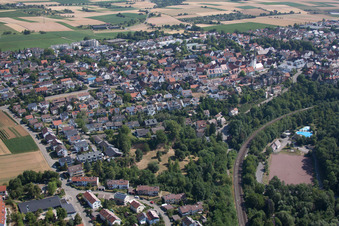 Oblique view of District Höfingen in Leonberg in the state Baden-Wuerttemberg, Germany