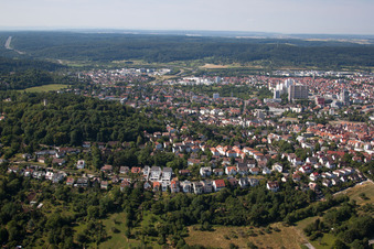 Leonberg in the state Baden-Wuerttemberg, Germany viewn from the air