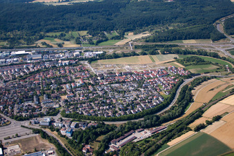 Leonberg in the state Baden-Wuerttemberg, Germany from the drone perspective