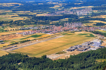 Aerial view of Gliding site Malmsheim of the SFC Leonberg Renningen in the district Malmsheim in Renningen in the state Baden-Wuerttemberg, Germany
