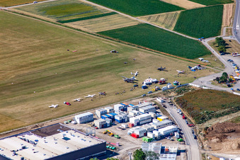 Gliding field on the airfield of Malmsheim from SFC Leonberg in Renningen in the state Baden-Wurttemberg, Germany