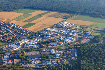 Waldstückerring industrial area with Fritz Fuchs Spedition eK in Bellheim in the state Rhineland-Palatinate, Germany